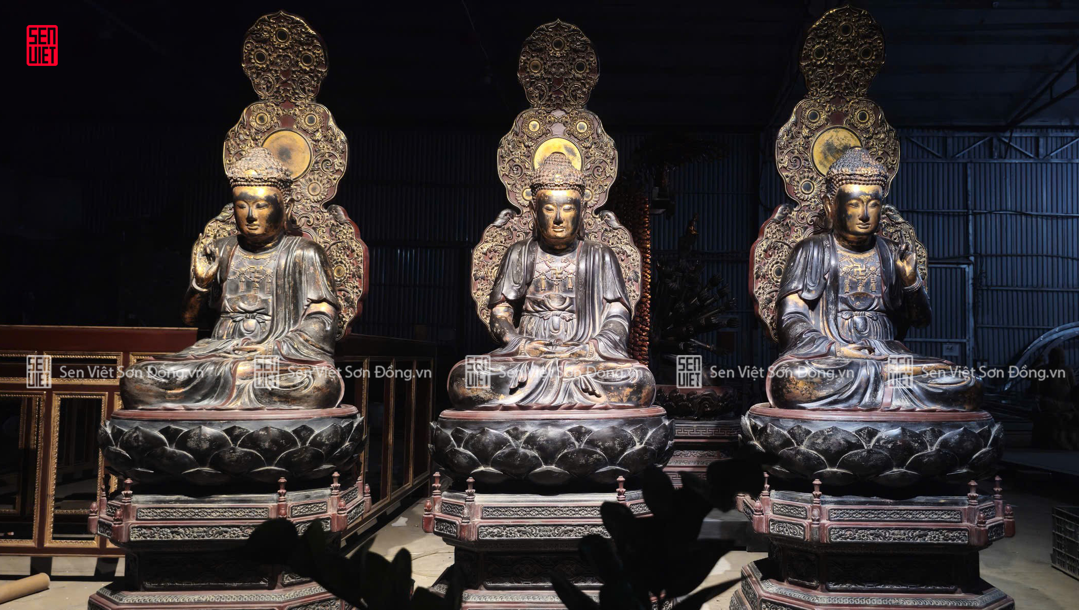 Tượng Tam Thế Phật ( mẫu chùa Tây Phương)